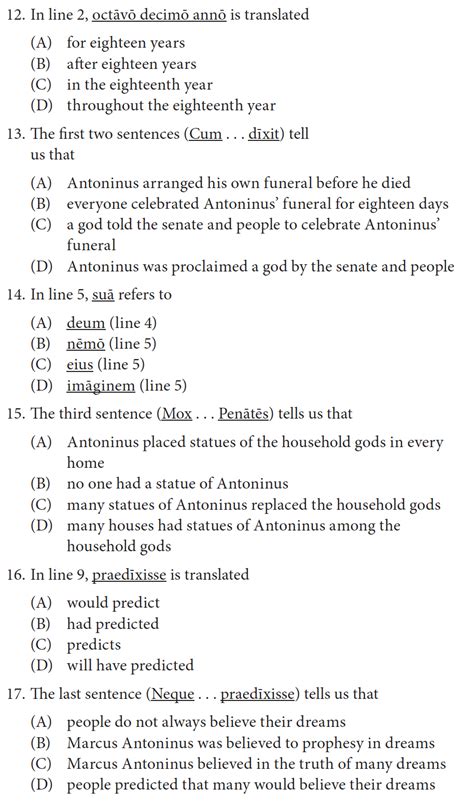 sat latin test questions